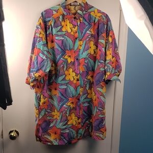 Vintage Bill Blass Floral Short-Sleeve Shirt - Multicolor